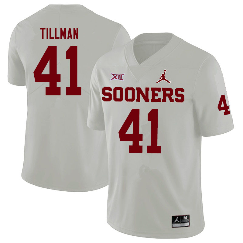 Oklahoma Sooners #41 Coby Tillman Jordan Brand College Football Jerseys Sale-White